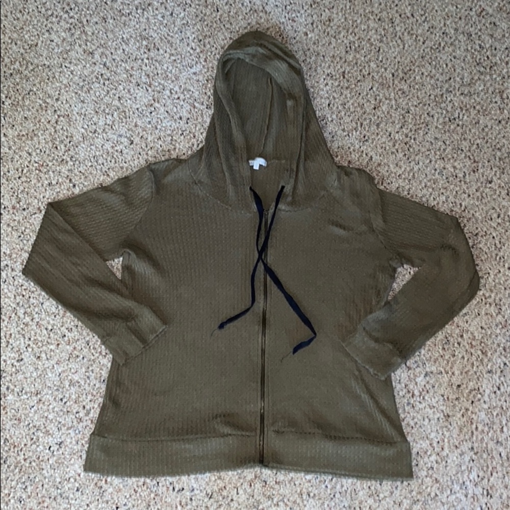 Olive green knitted hoodie